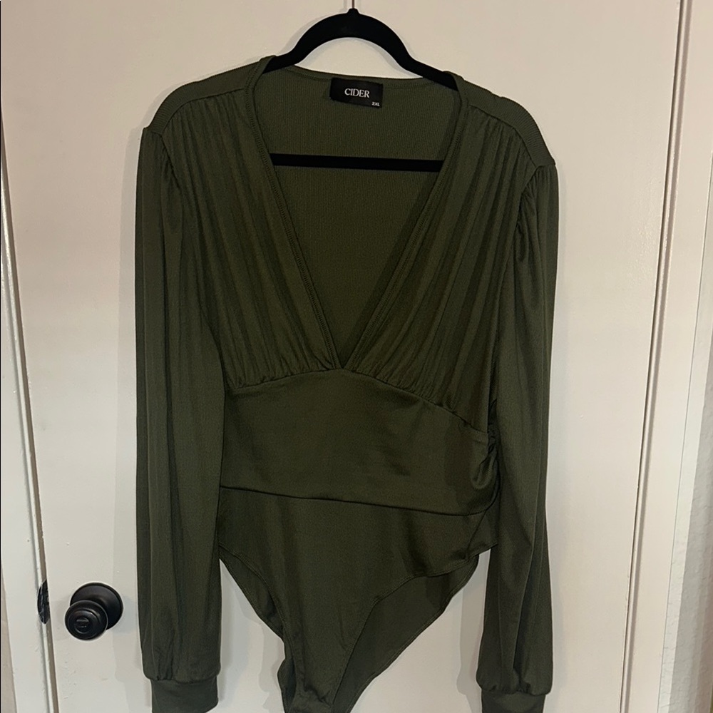 Cider Olive Green Bodysuit